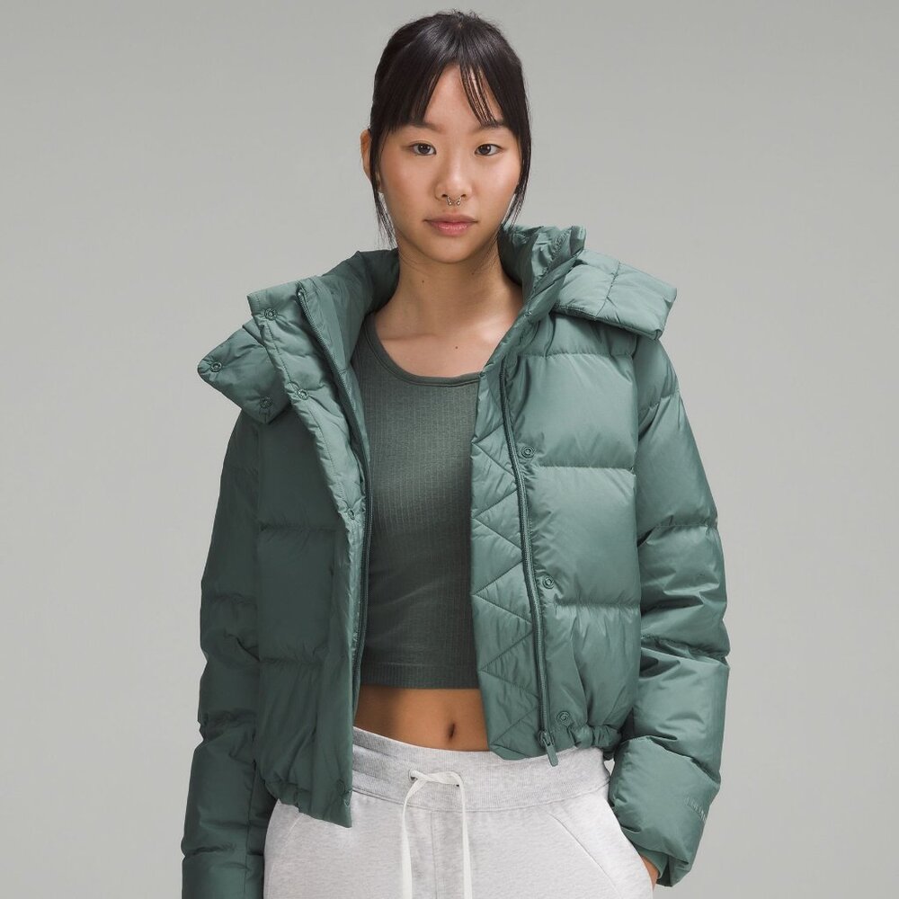 NWT Lululemon Wunder Puff Cropped Jacket Medium Forest  4